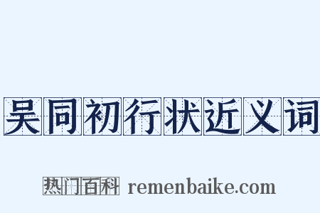 吴同初行状近义词是什么意思的图片
